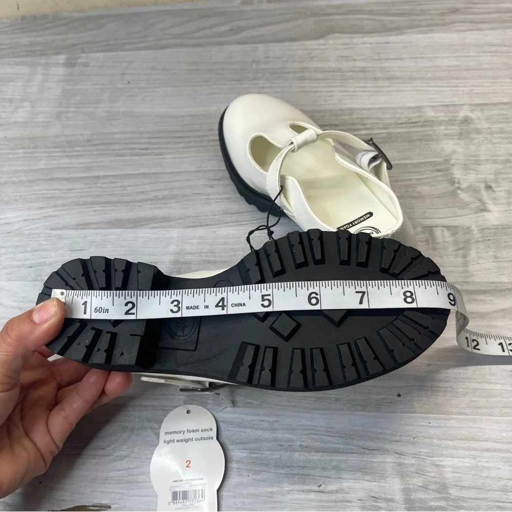 Wonder Nation White Black Soles Mary Jane Girl’s Shoe’s Memory Foam Insoles New